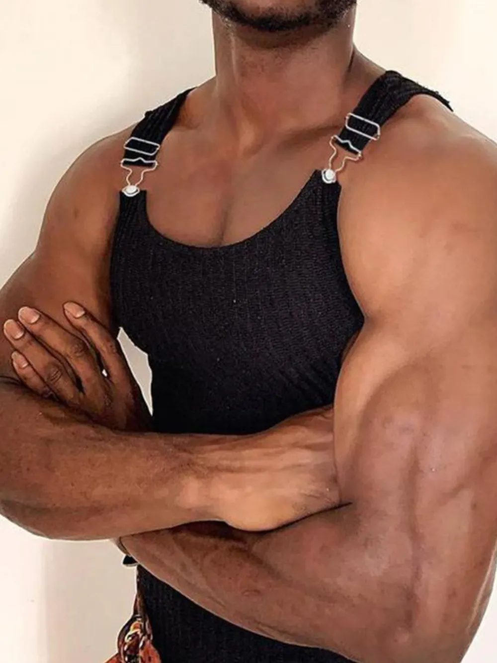 Men's Full Size Side Cutout Round Neck Tank Plus Size, image 2