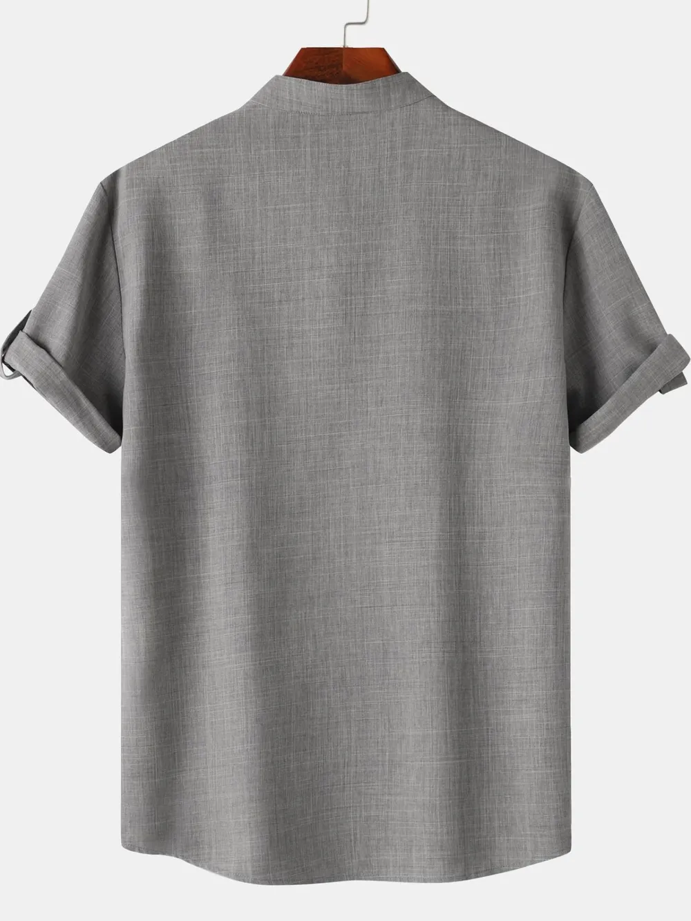 Men's Button Detail Short Sleeve Blouse, image 3