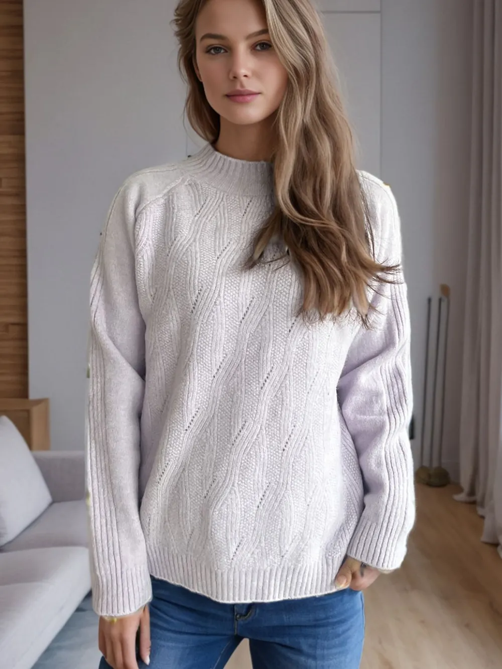 Mock Neck Long Sleeve Sweater, image 15