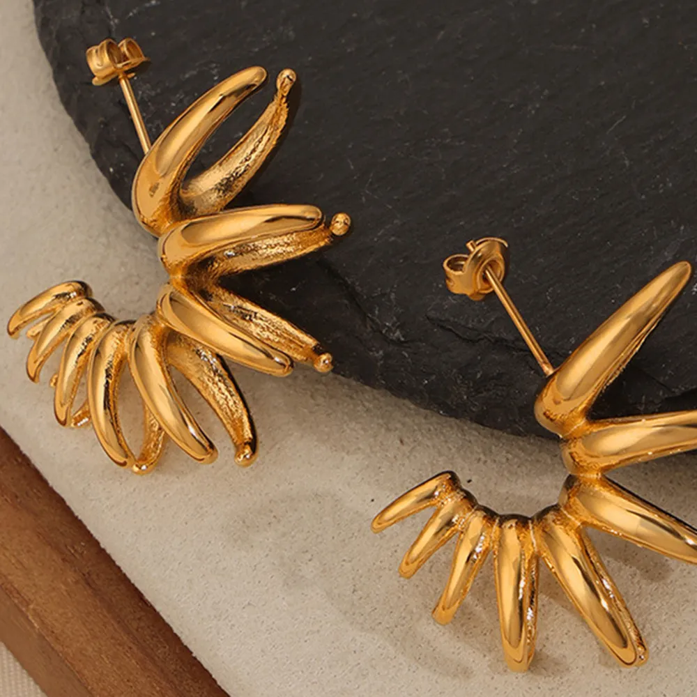 Titanium Steel Irregular Shape Earrings, image 3