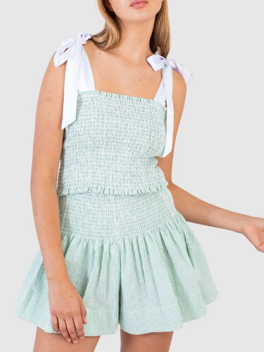 Smocked Tie Shoulder Cami and Shorts Set, image 8