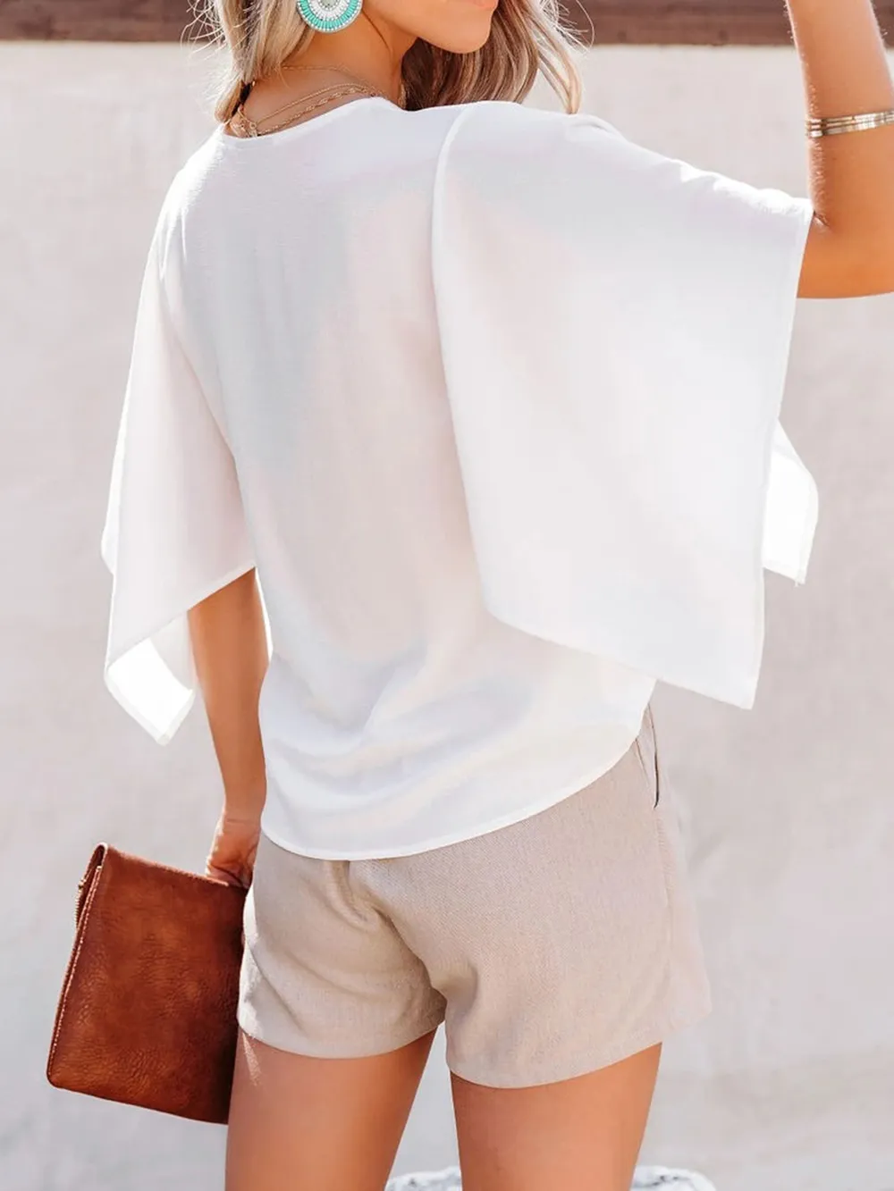V-Neck Half Sleeve Blouse, image 4