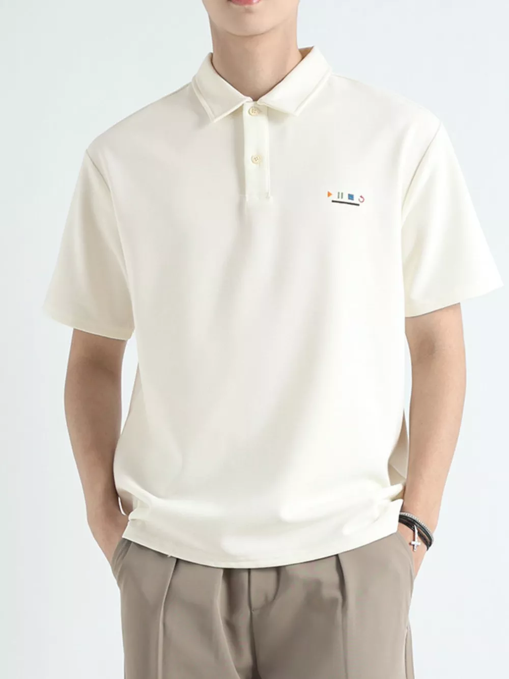 Men's Plus Size Button Detail Short Sleeve Polo