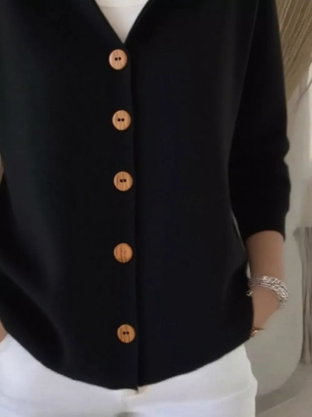 Full Size Hooded Button-Down Knit Cardigan Plus Size, image 2