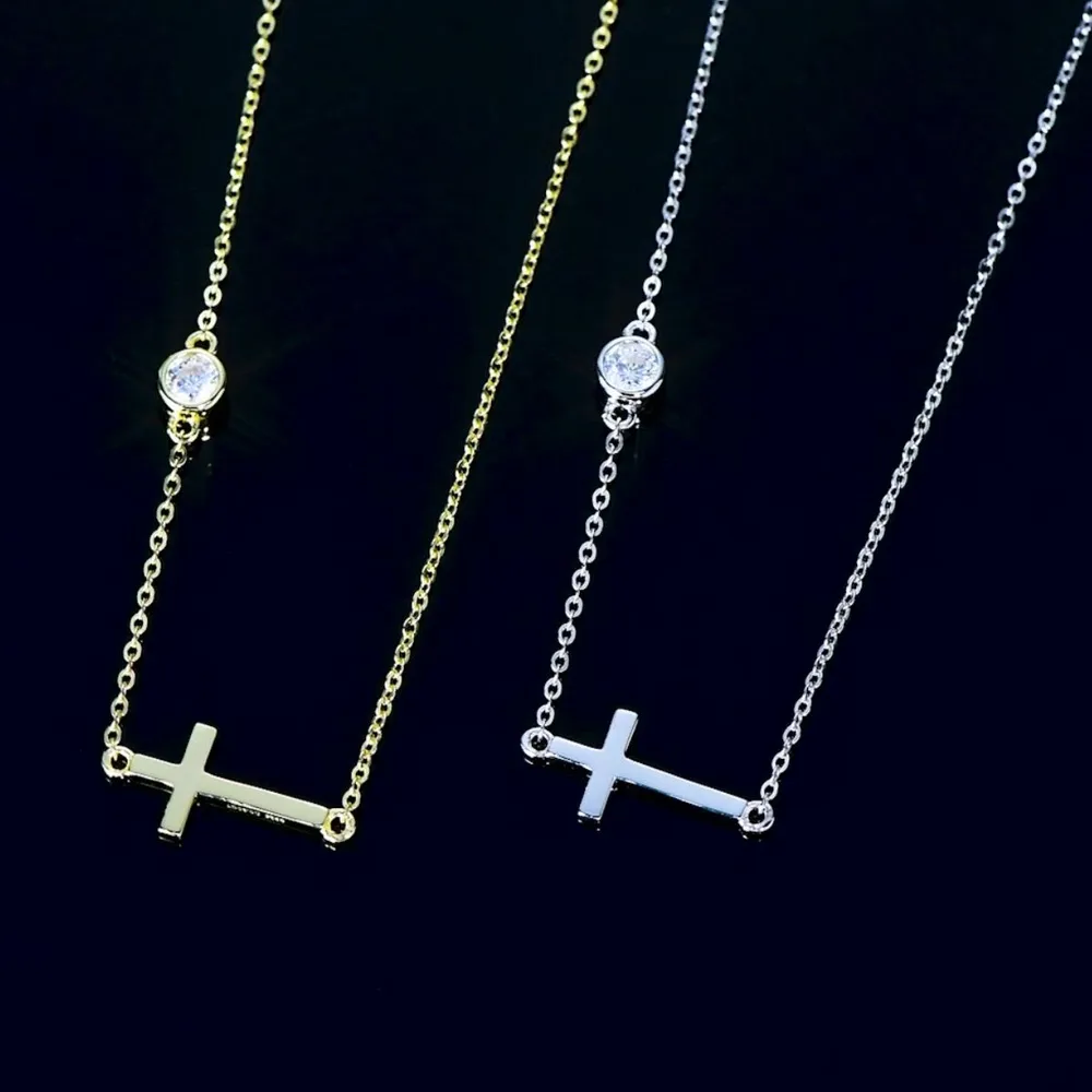 Cross 925 Sterling Silver Moissanite Necklace, image 3