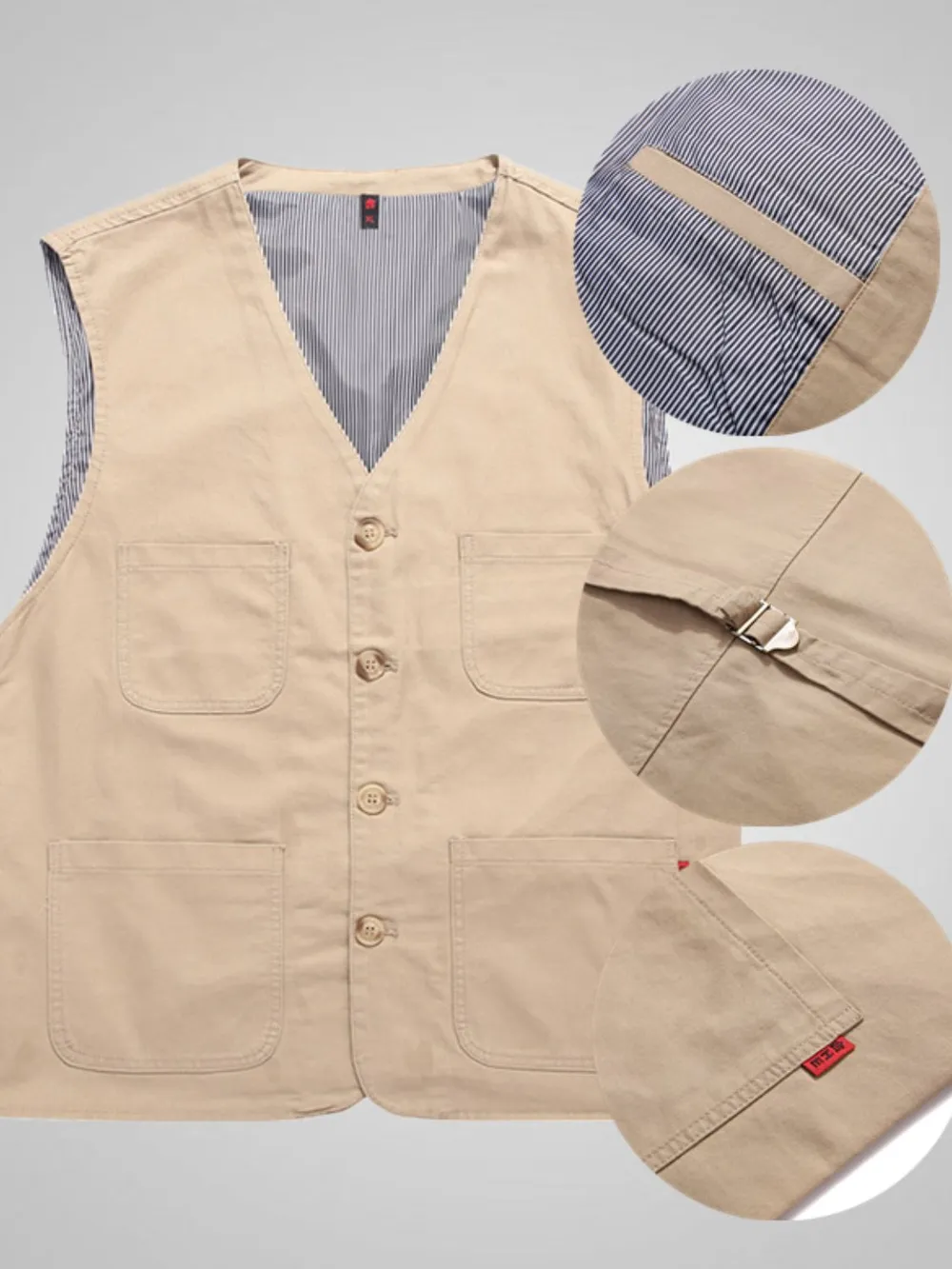 Men's Plus Size Button Up Vest, image 3