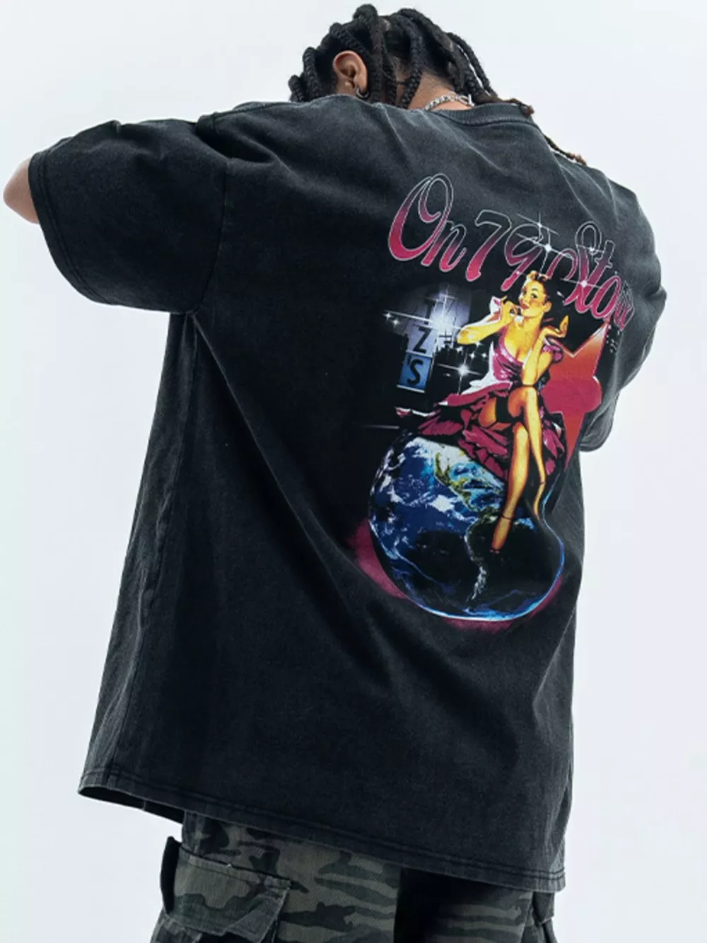 Men's Vintage Graphic Oversized T-Shirt, image 2