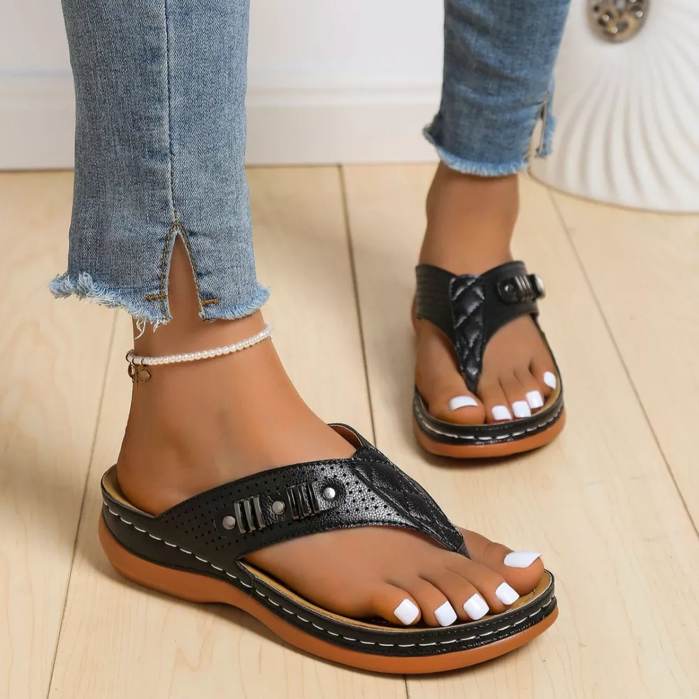 Toe Post Wedge Sandals, image 3