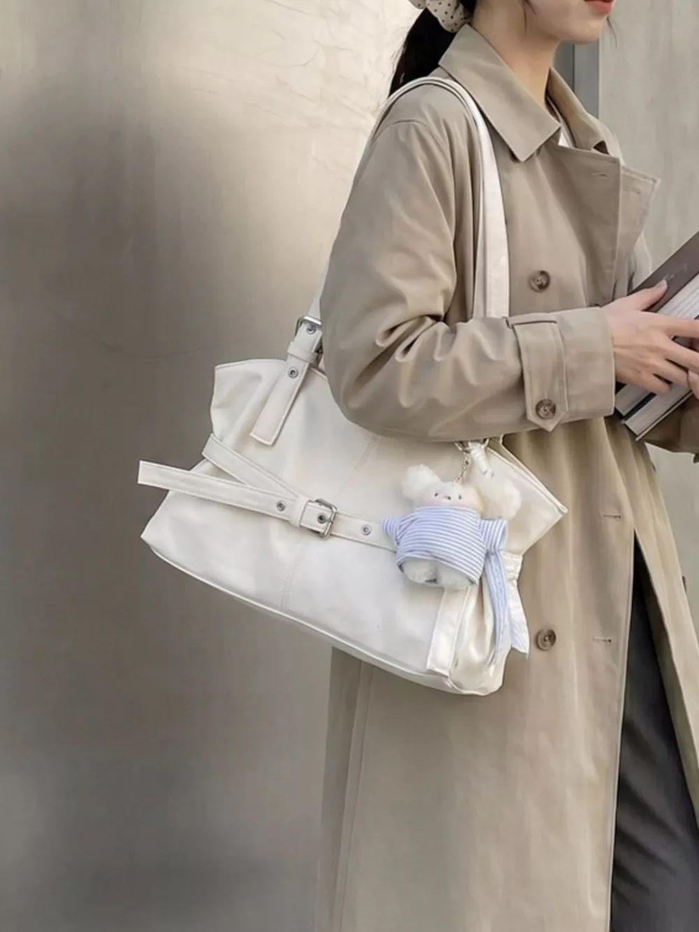 Buckle Decor Shoulder Bag, image 3