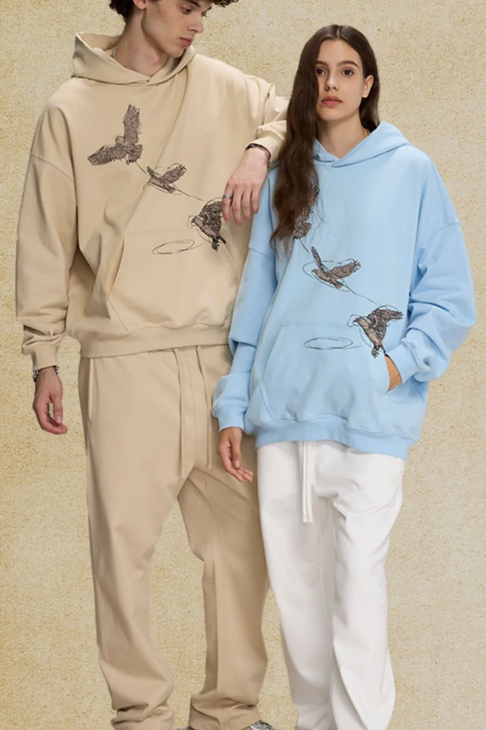 Men's Graphic Long Sleeve Hoodie with Kangaroo Pocket, image 2