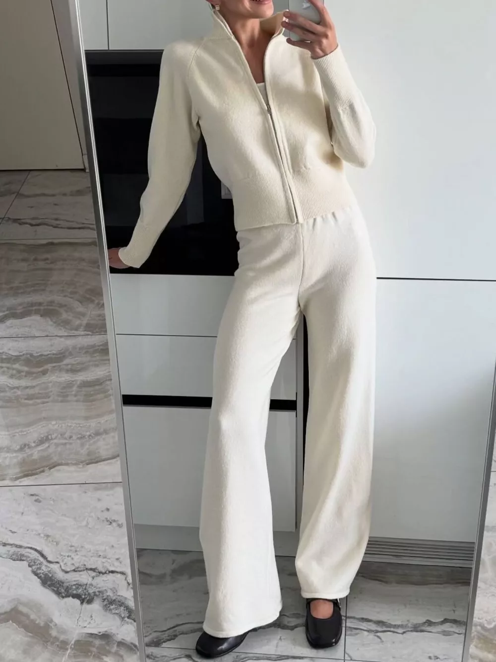 Zip Up Outerwear and Wide Leg Pants Set, image 19