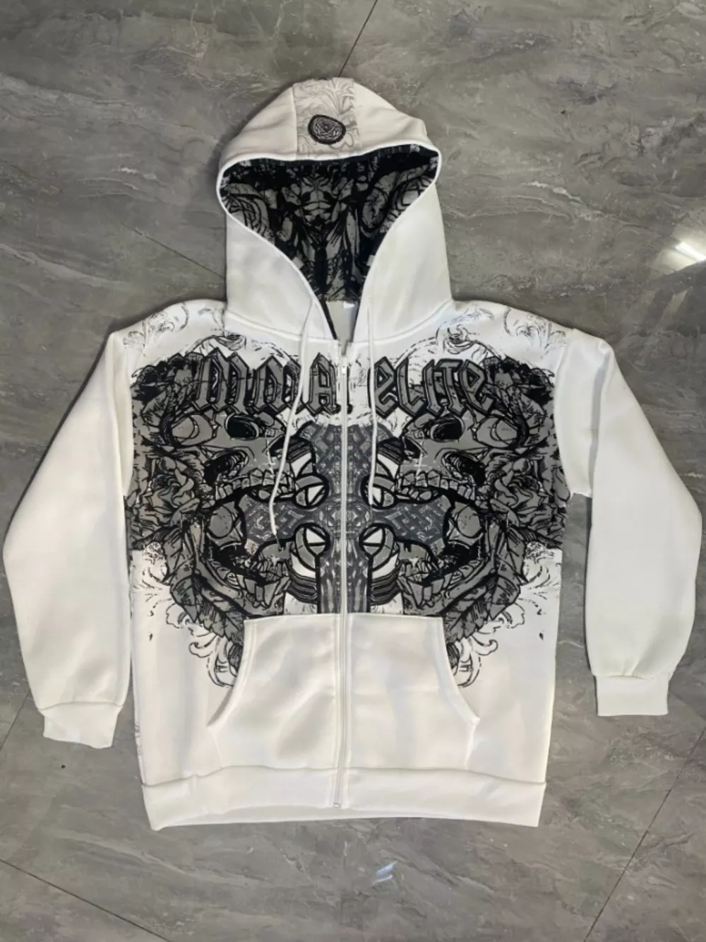 Halloween Gothic Graphic Zip-Up Hoodie, image 13