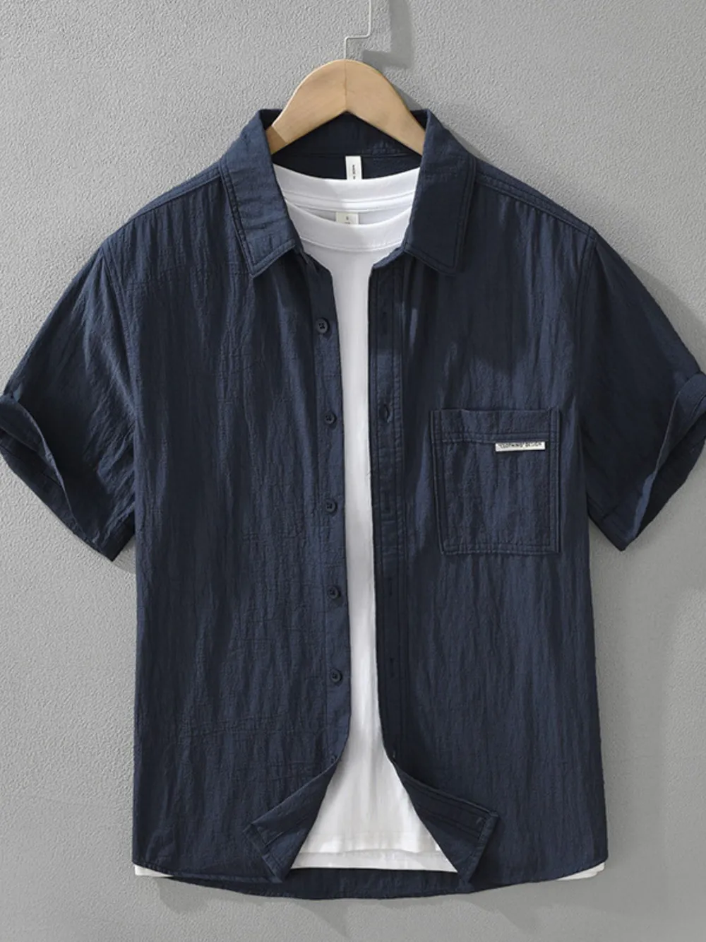 Men's Plus Size Button Up Short Sleeve Shirt, image 6
