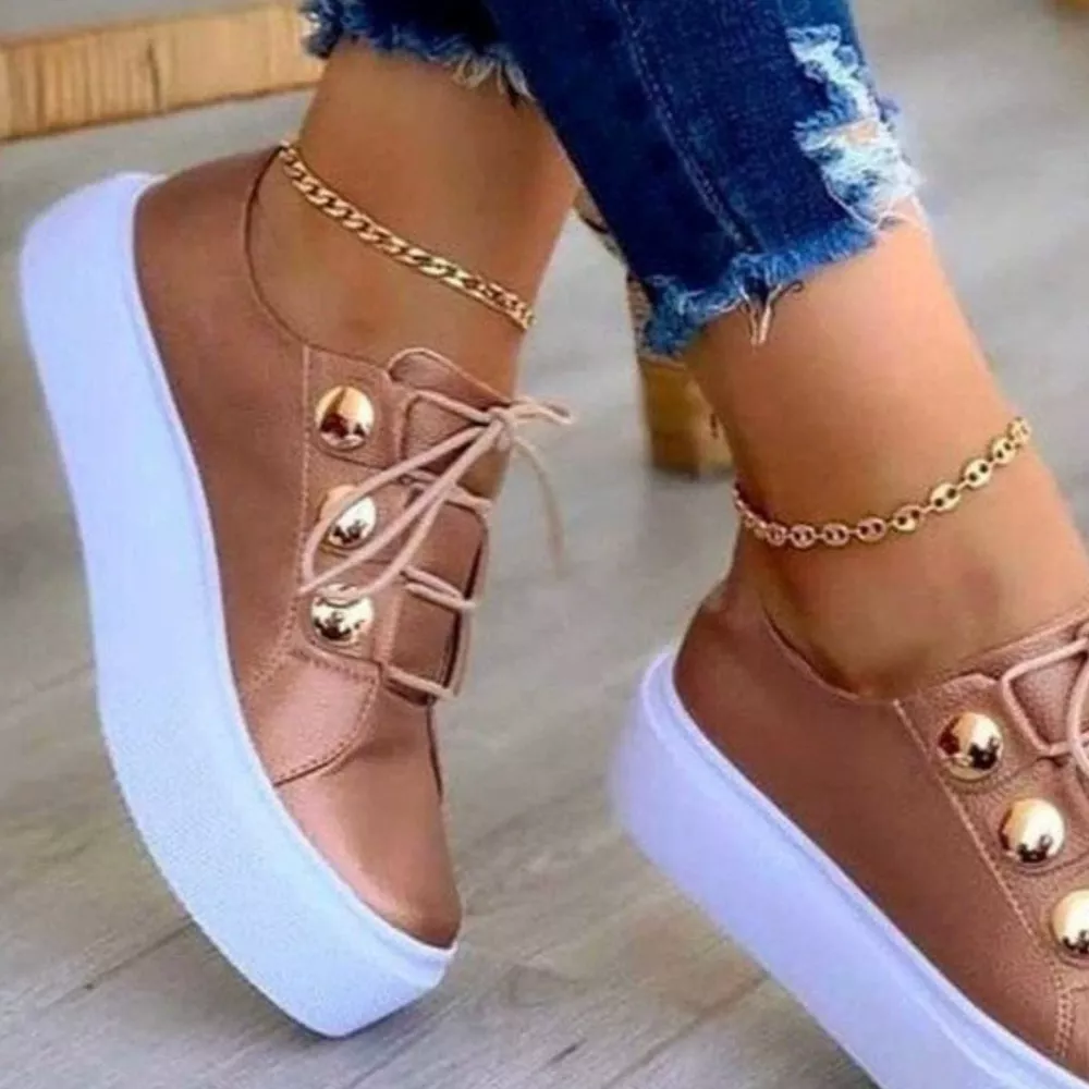 Round Toe Platform Sneakers, image 2