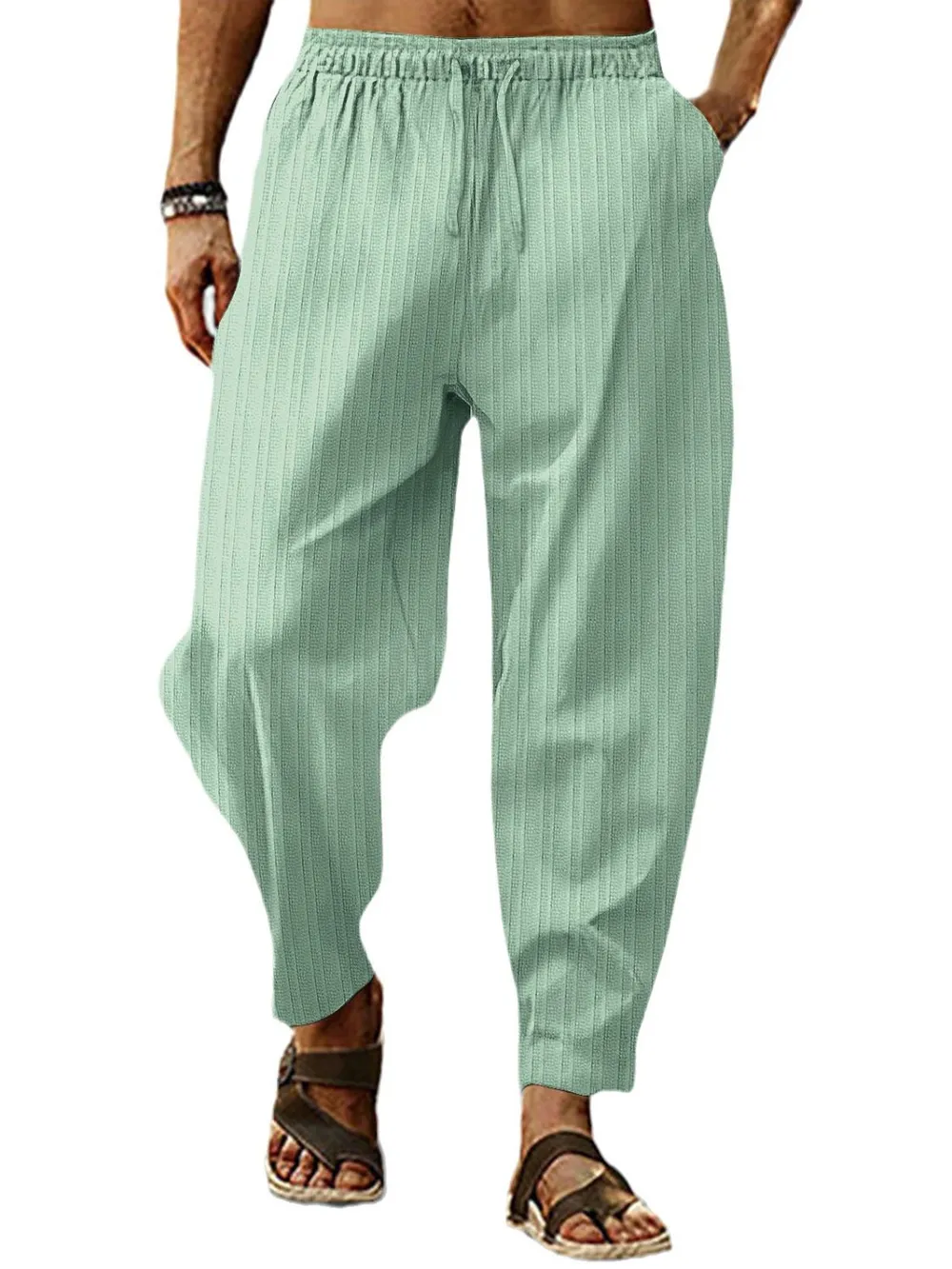 Men's Full Size Drawstring Pants with Pockets Plus Size, image 7