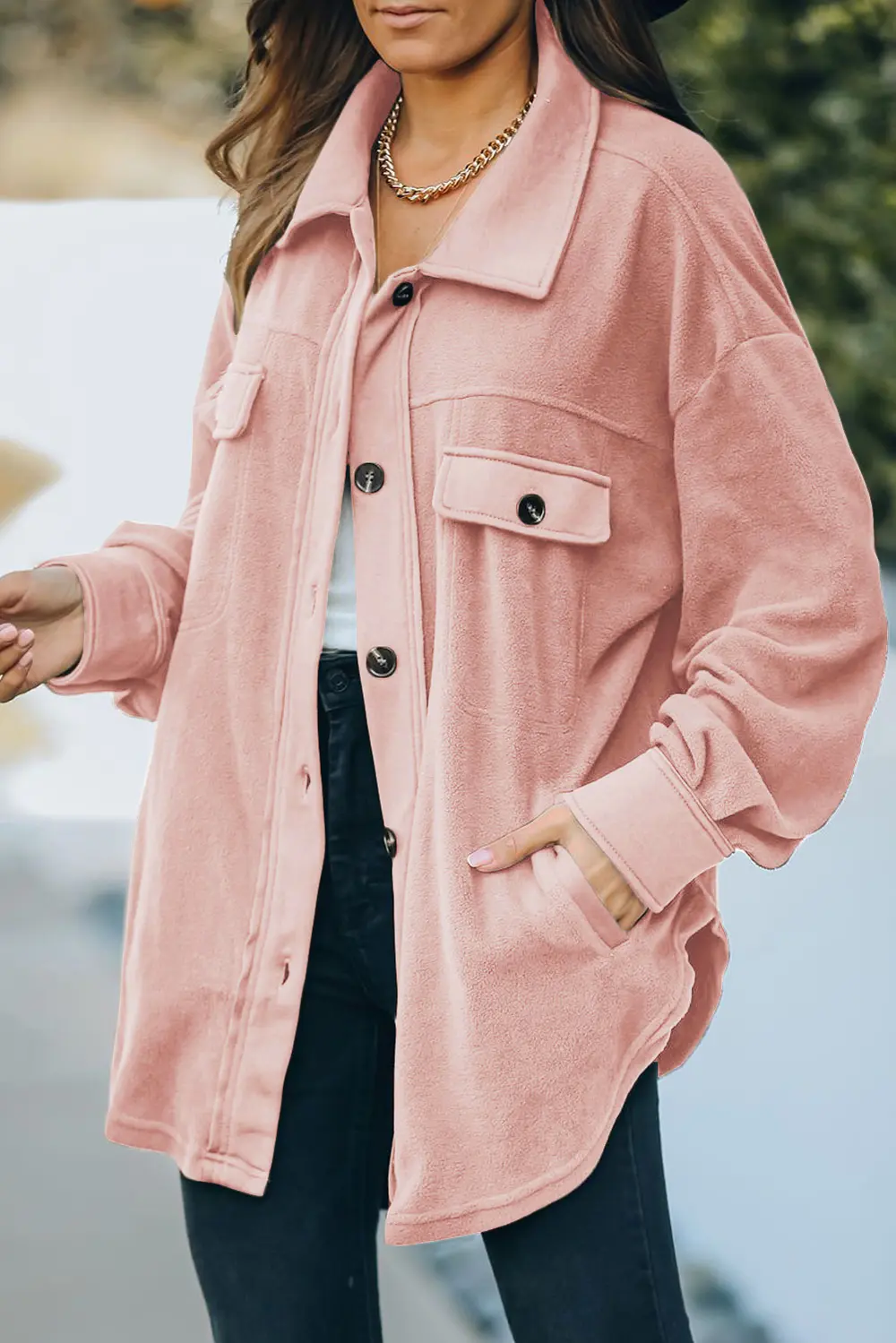 Button Up Collared Neck Long Sleeve Jacket, image 27
