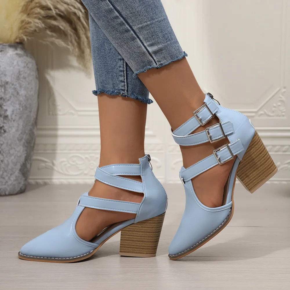 Point Toe Block Heels Sandals, image 7