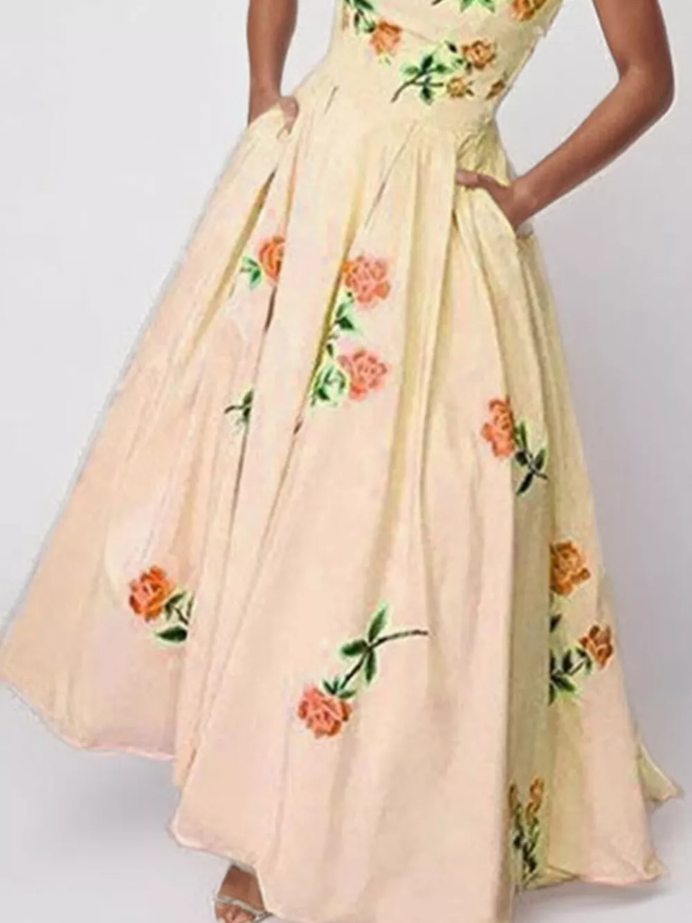 Floral Print Tube Maxi Dress, image 11