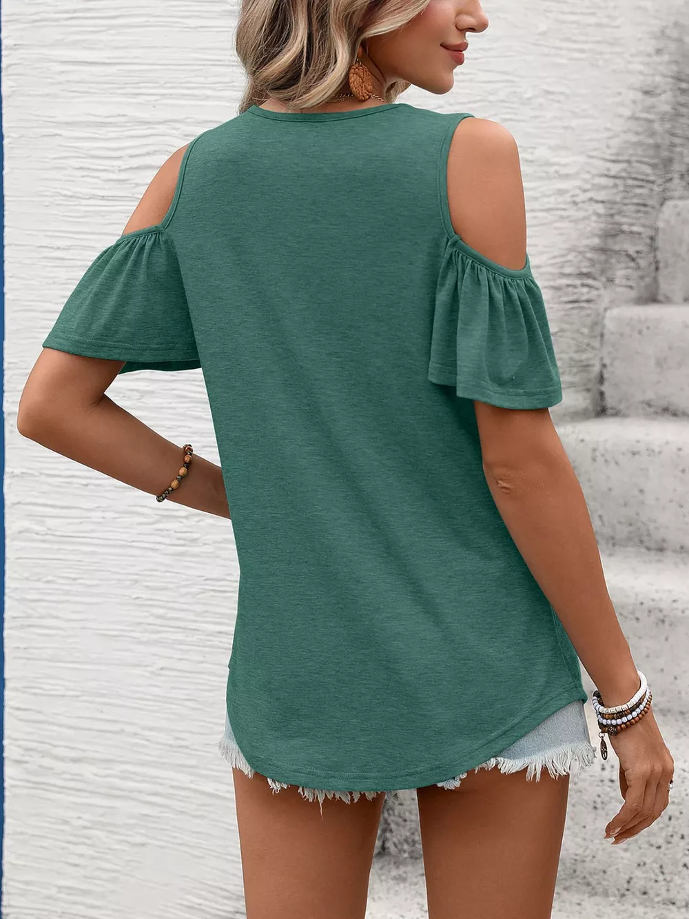 Cold Shoulder V-Neck T-Shirt, image 19