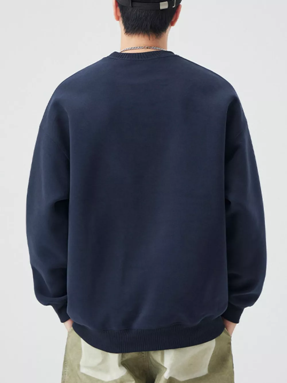Men's Plus Size Crew Neck Long Sleeve Sweatshirt, image 6