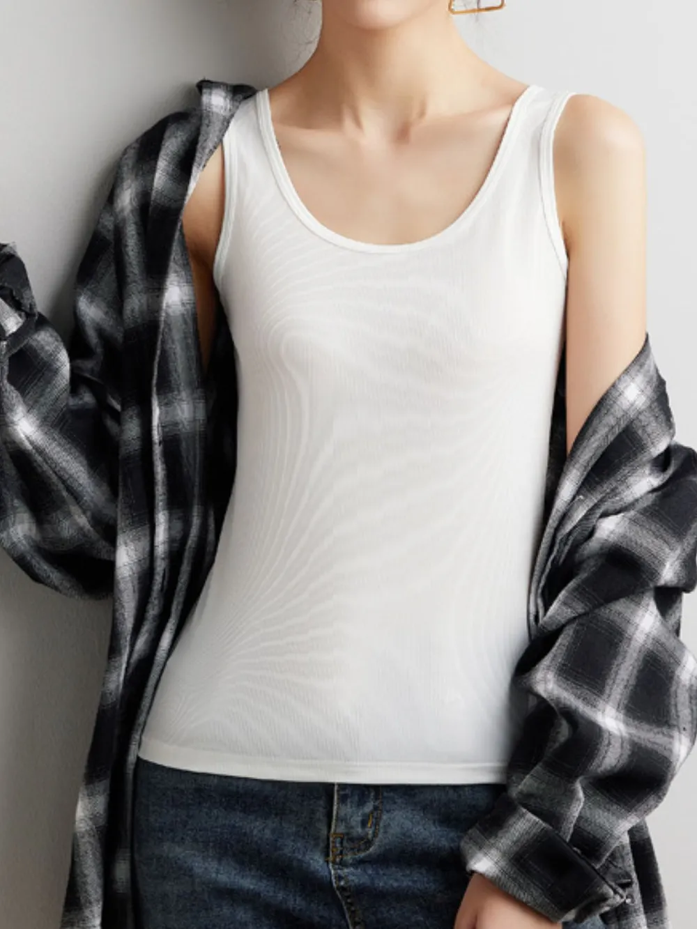 Plus Size Ribbed Scoop Neck Tank Top, image 9