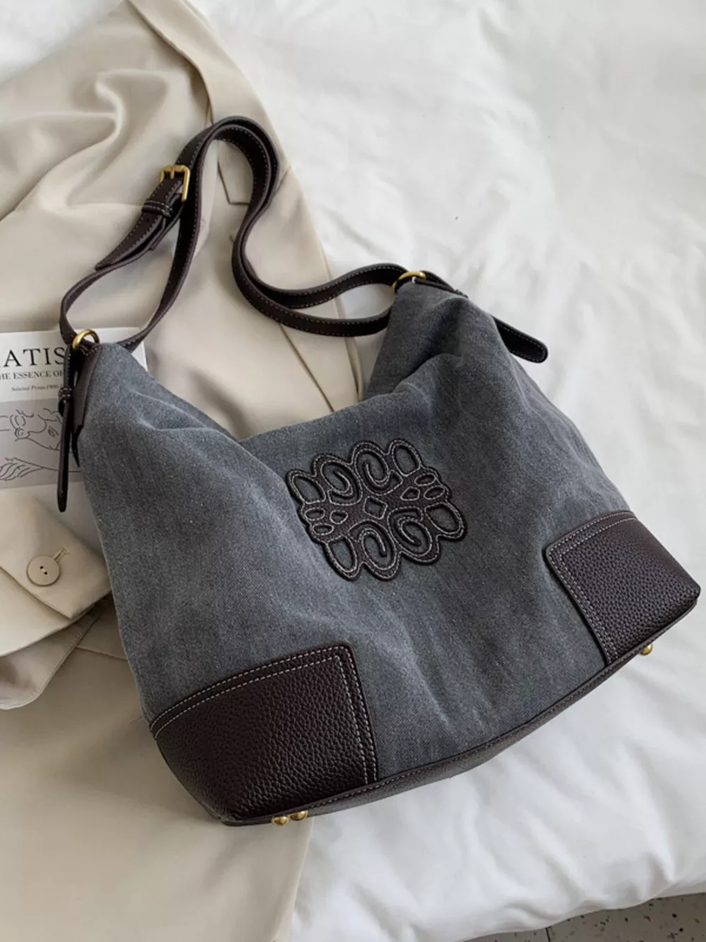 Embroidered Canvas Tote Bag