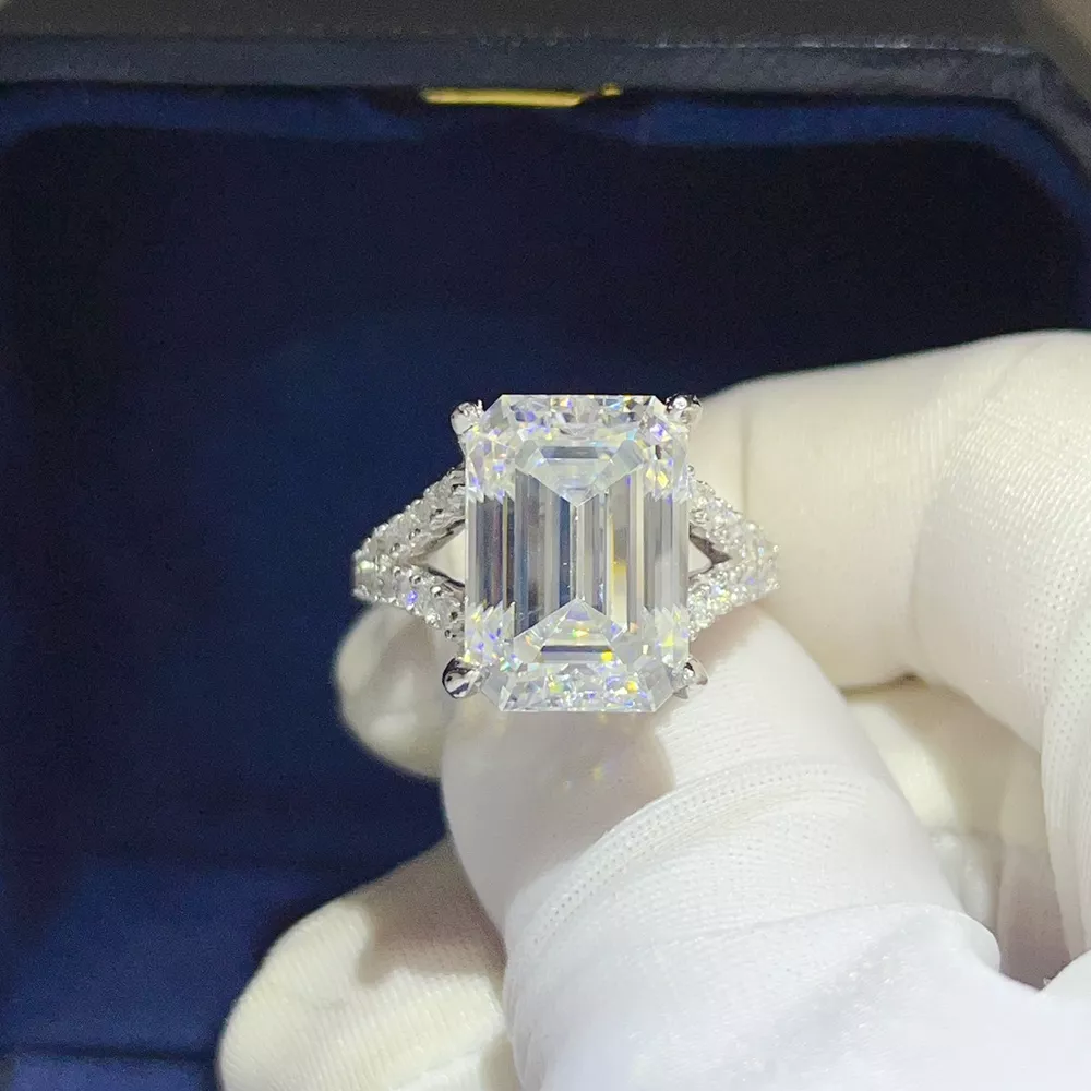 10 Carat 925 Sterling Silver Moissanite Ring, image 5
