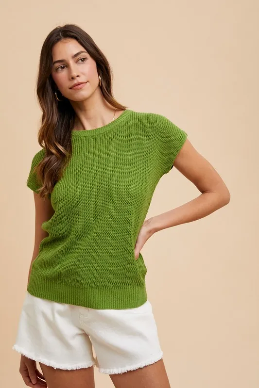 Round Neck Short Sleeve Sweater, image 3