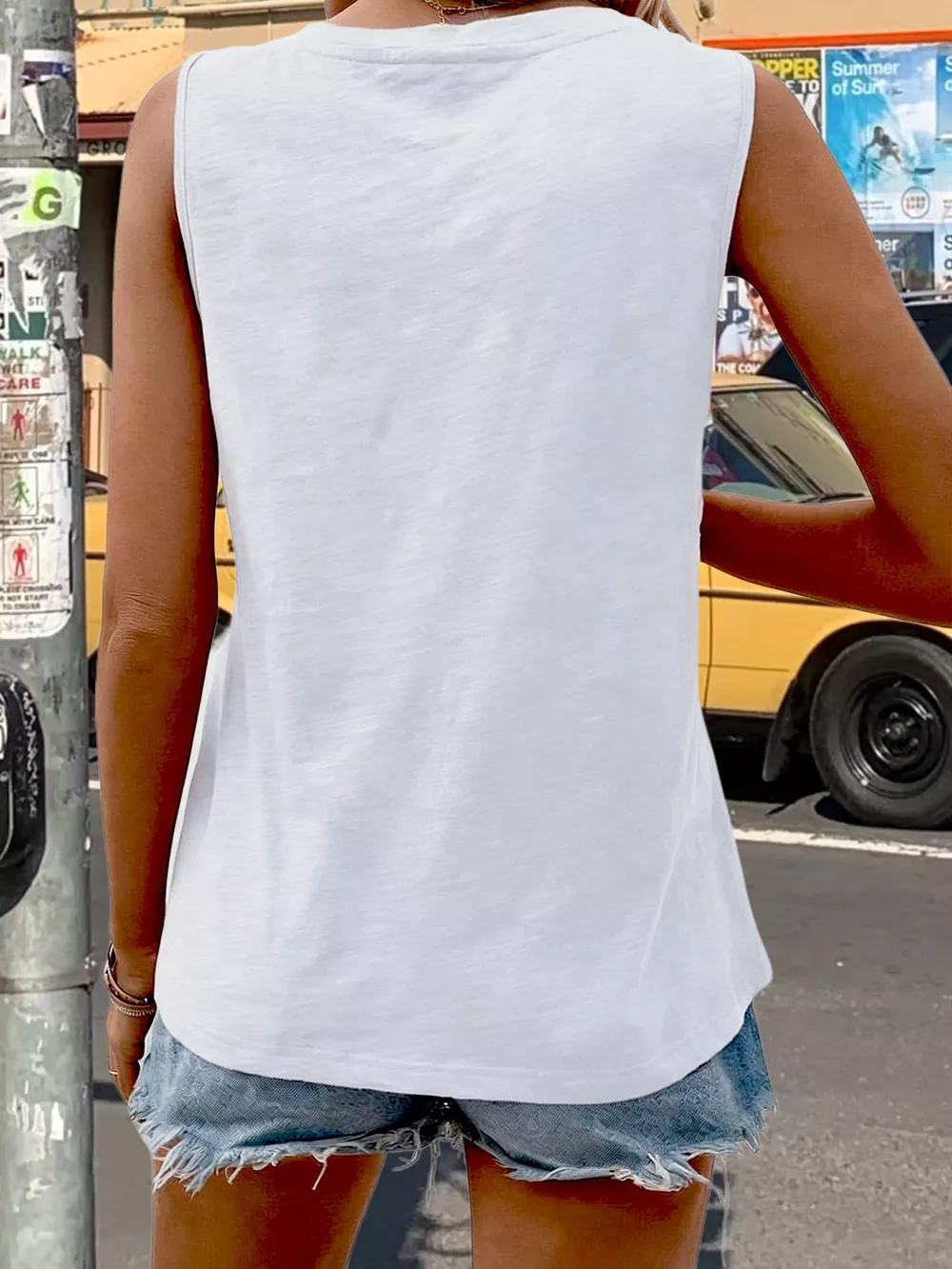 Casual V-Neck Pocket Tank, image 10