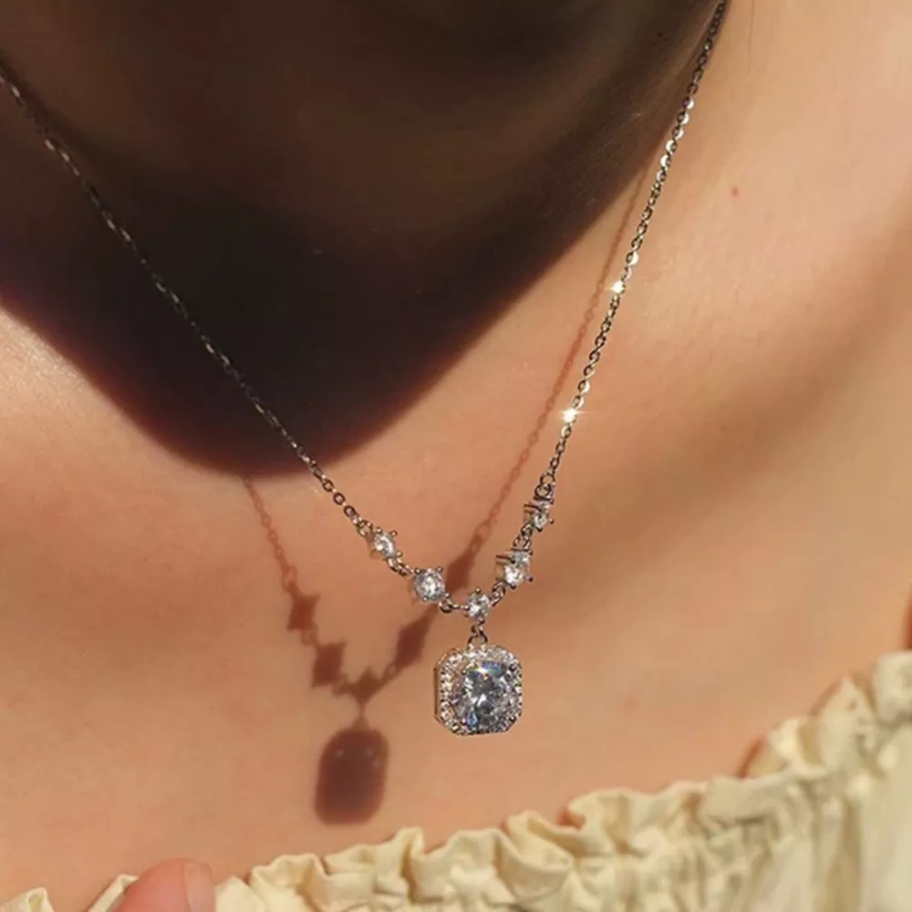 2 Carat Moissanite 925 Sterling Silver Pendant Necklace, image 6
