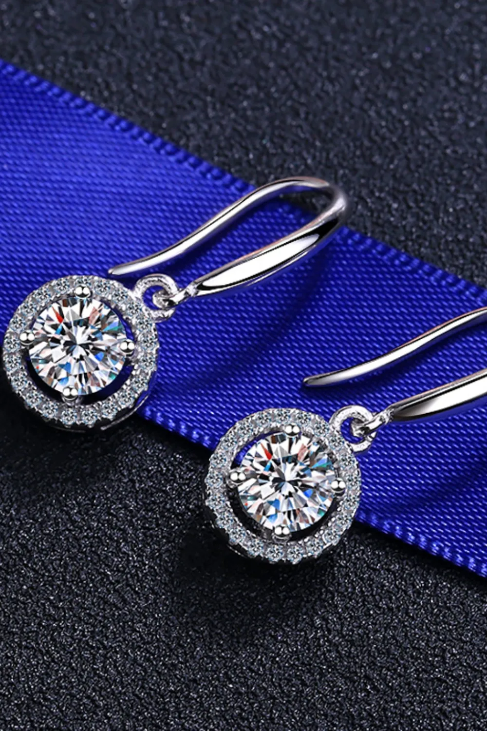 1 Carat Moissanite 925 Sterling Silver Drop Earrings, image 4