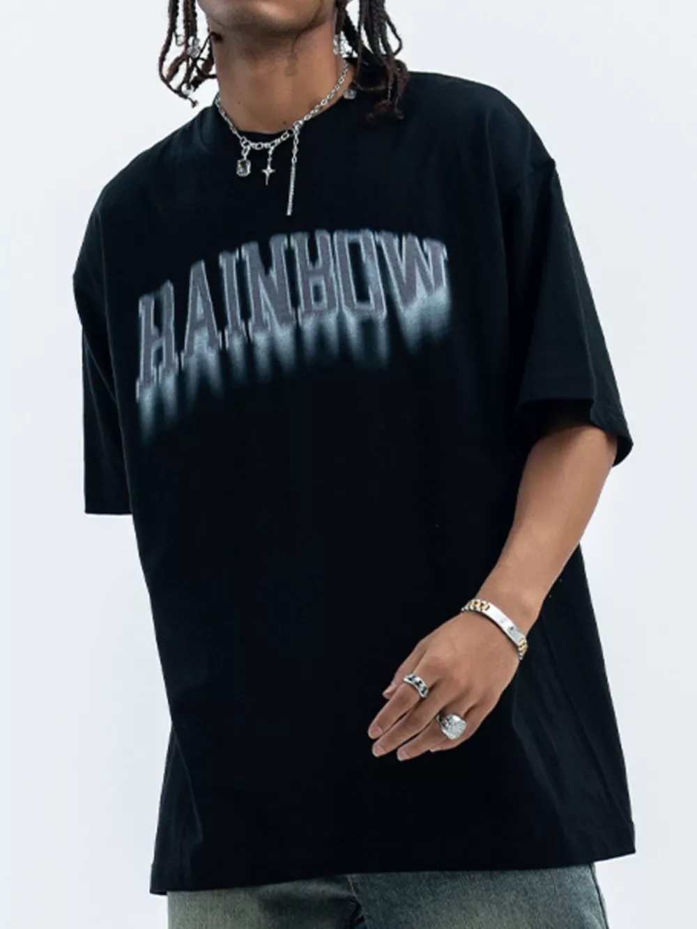 Men's Letter Round Neck Short Sleeve T-Shirt, image 3