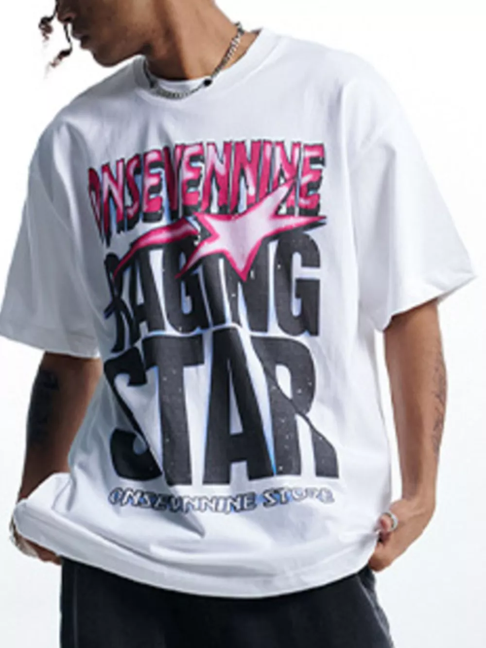 Men's Letter Graphic Round Neck T-Shirt, image 2
