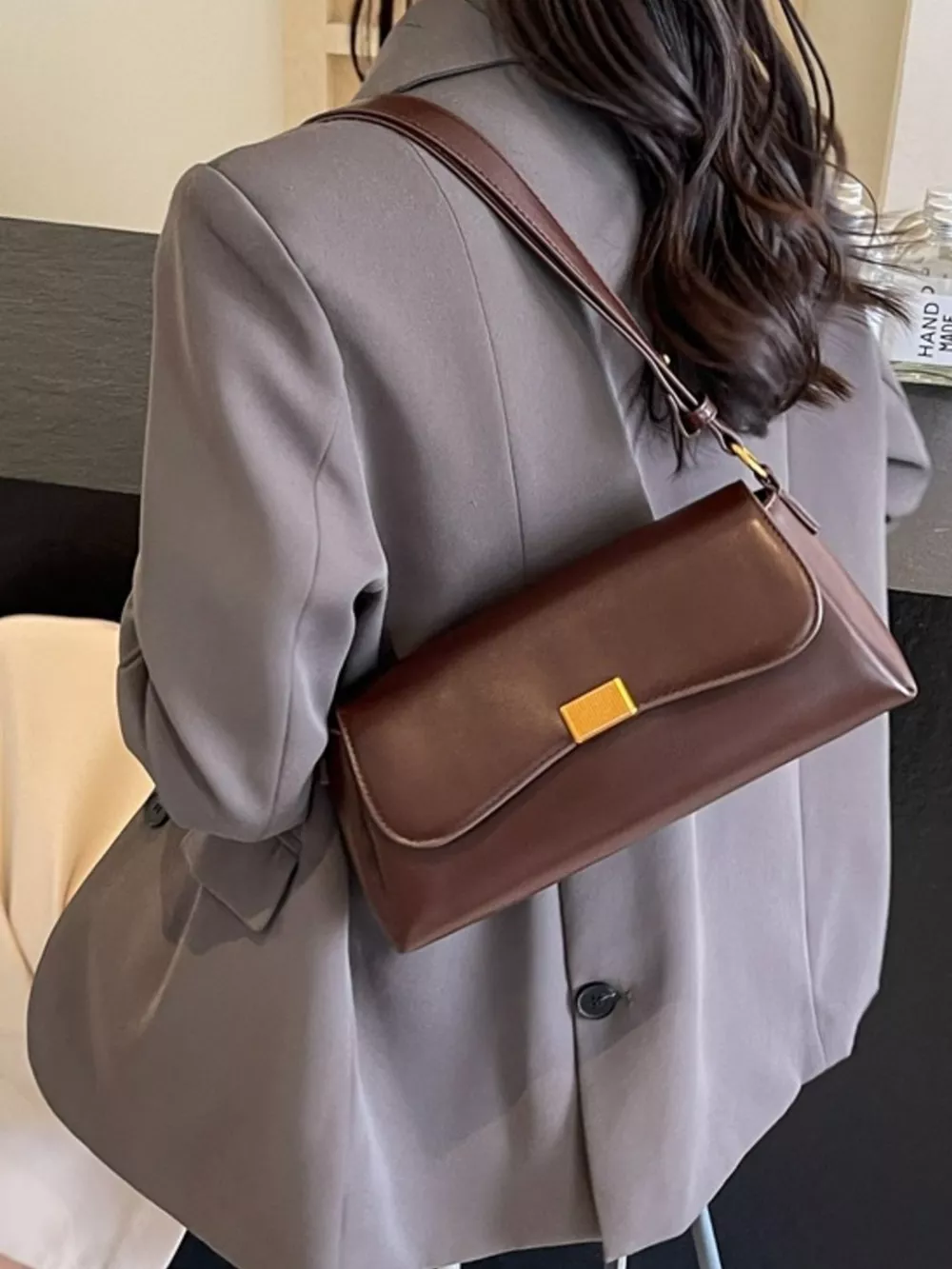 Flap Leather Shoulder Bag, image 7