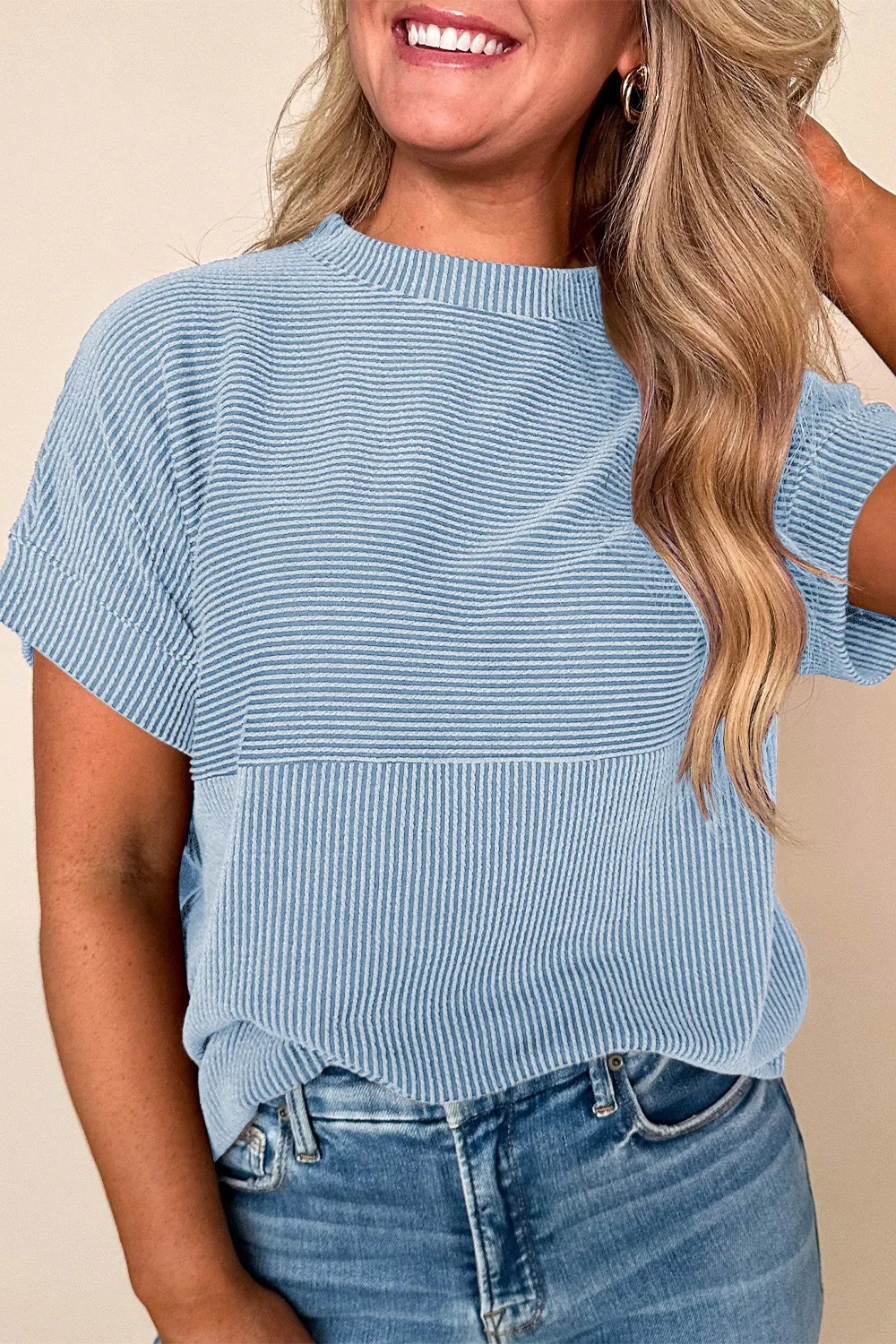 Mock Neck Short Sleeve T-Shirt, image 2