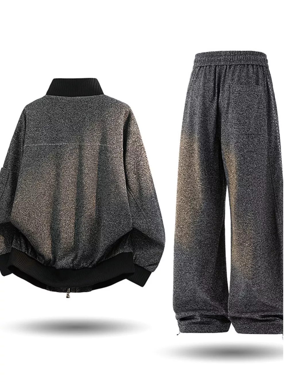 Men's Plus Size Thick Jacket and Pants Tracksuit Set, image 2