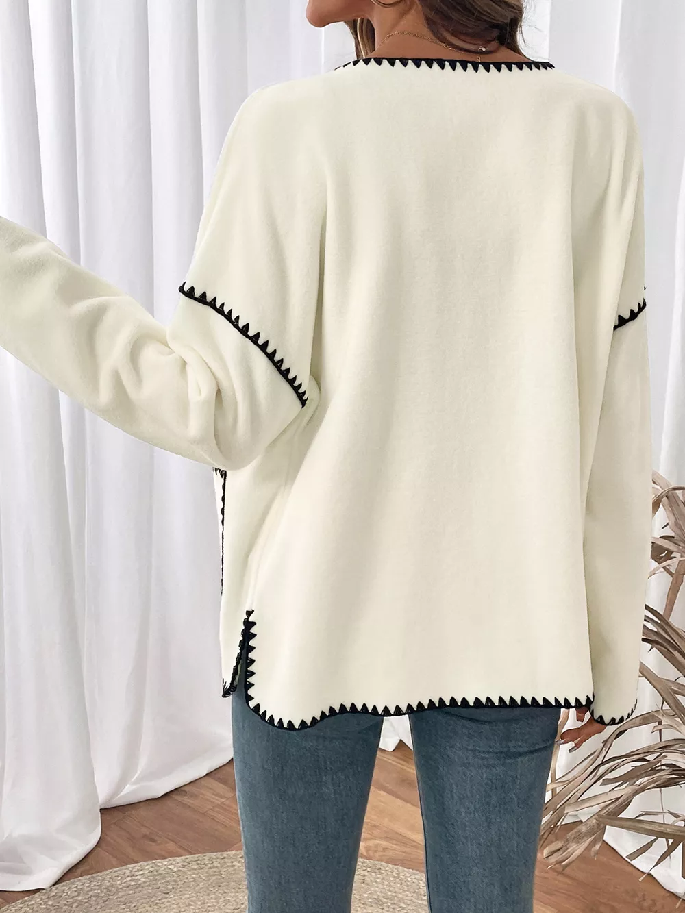 Contrast Trim Button Up Jacket, image 3