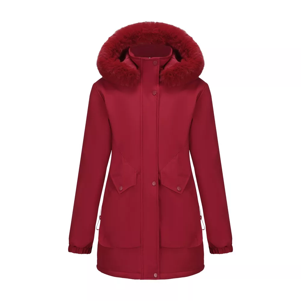 Full Size Fur Hooded Warm Winter Parka Outerwear Plus Size, image 6