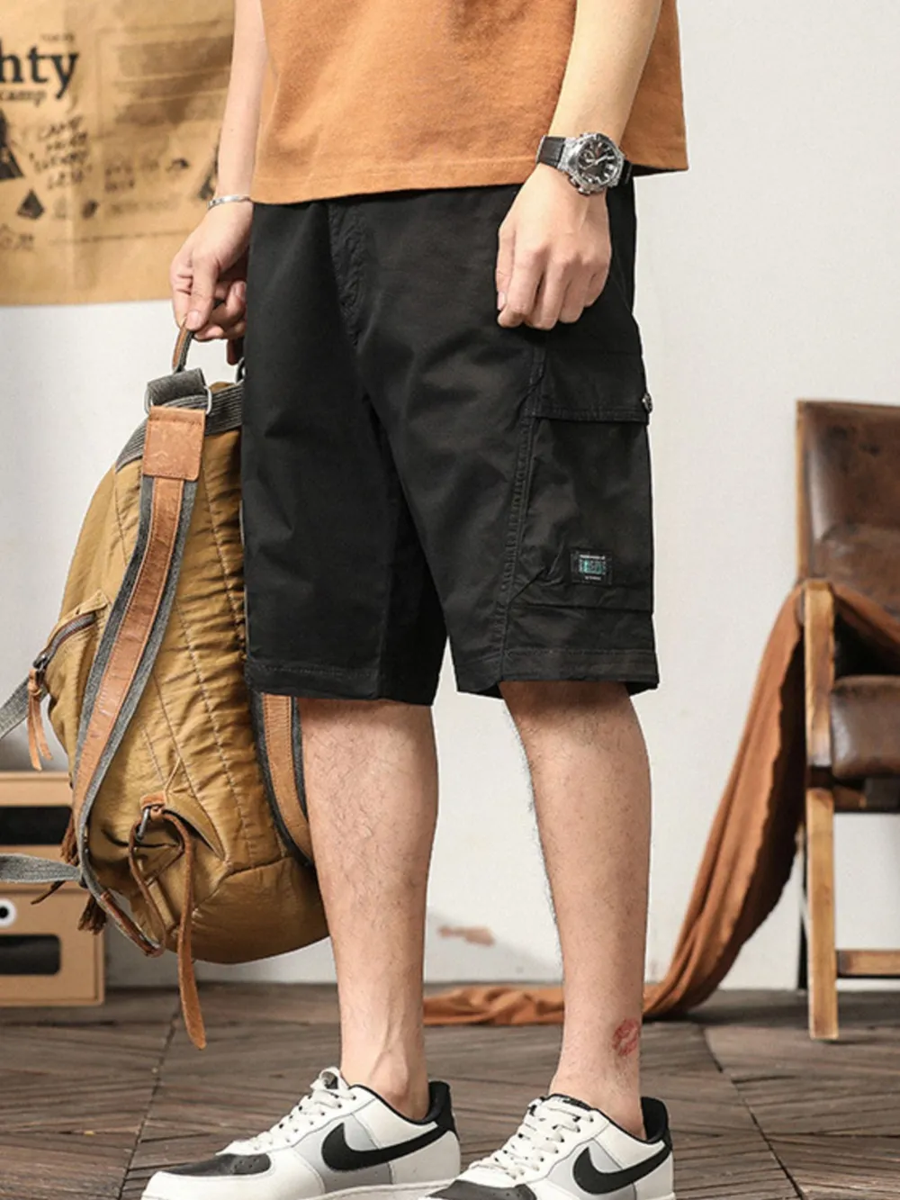 Men's Loose Fit Cargo Shorts, image 4