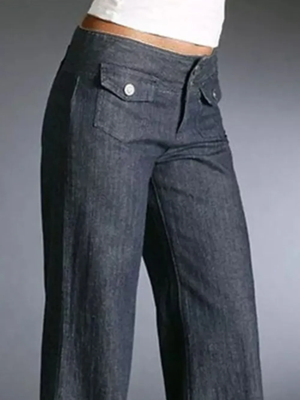 Full Size High-Waisted Wide-Leg Wash Jeans Plus Size, image 2