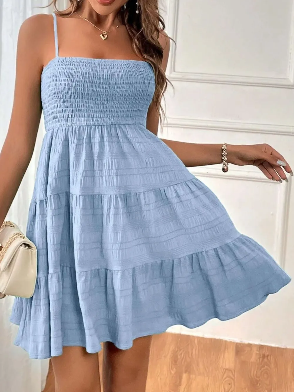 Smocked Tiered Cami Dress, image 16