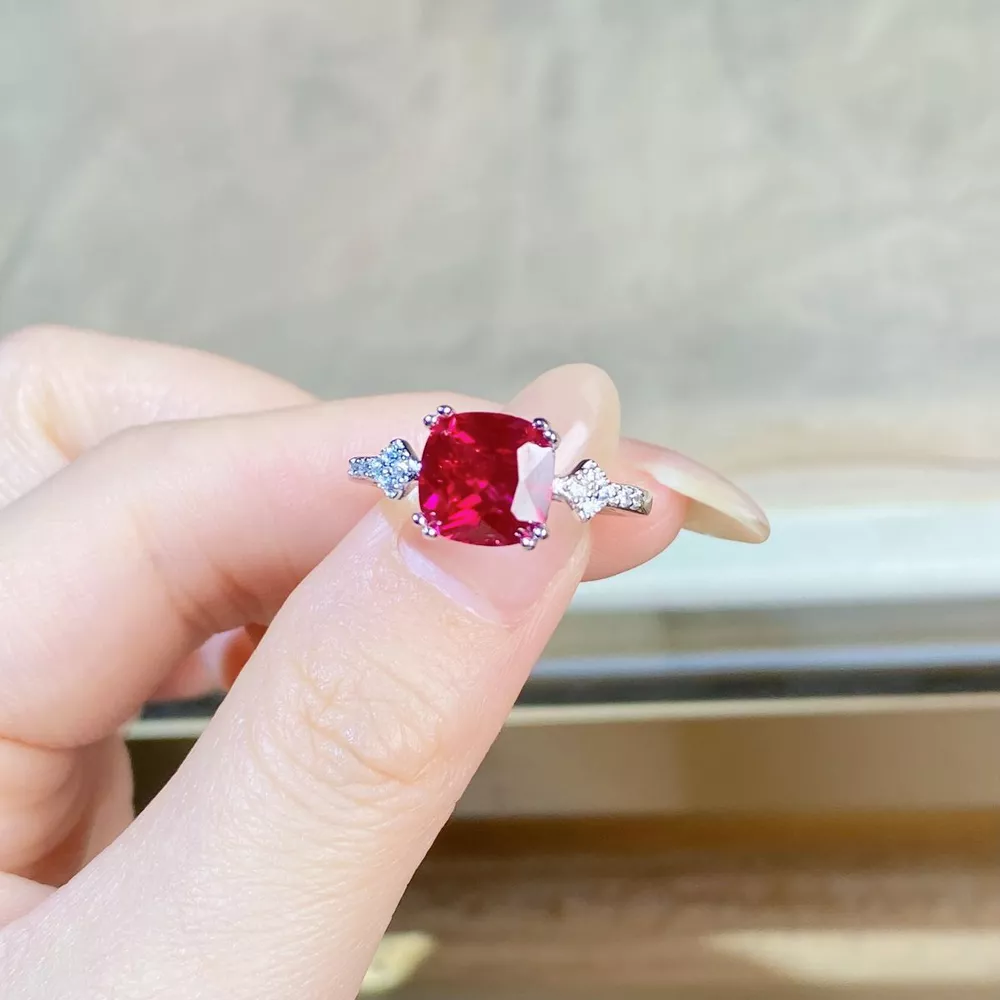 925 Sterling Silver Zircon Geometric Ring, image 3