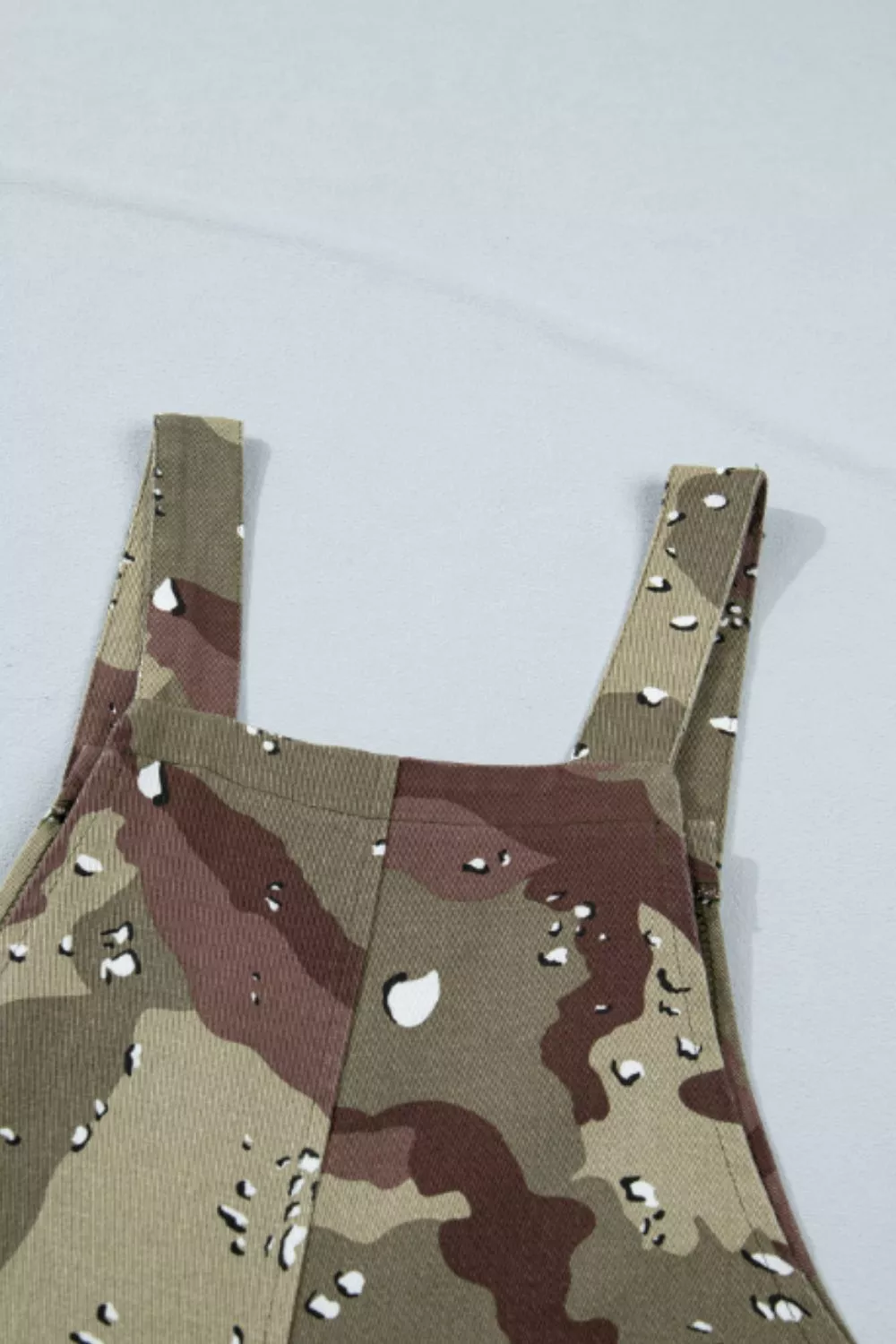 Camouflage Print Leopard Detail Loose Denim Overall Cropped Jumpsuit, image 5