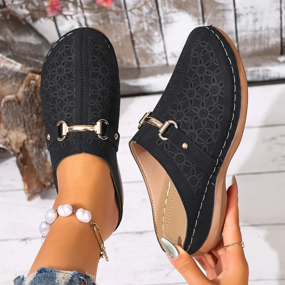 Round Toe Wedge Sandals, image 2