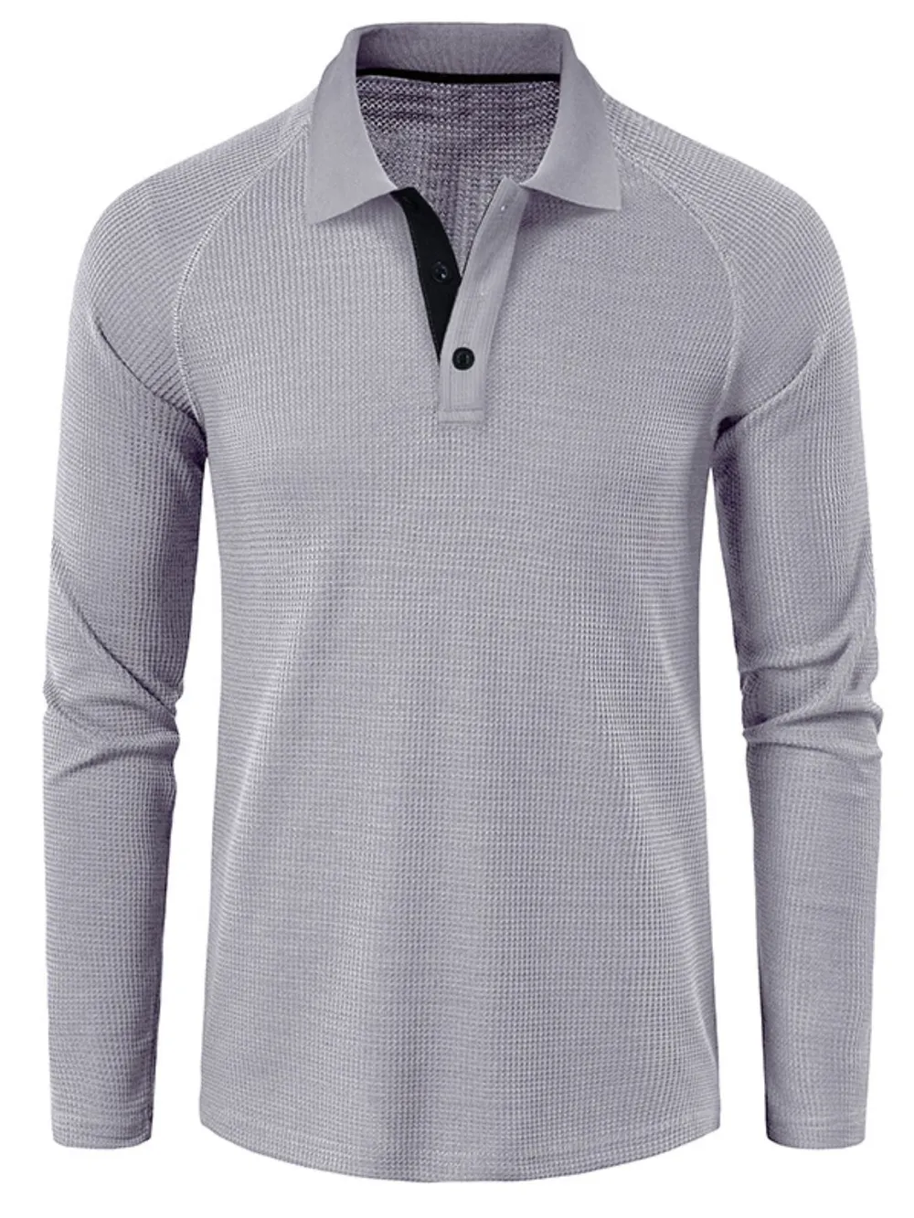Men's Long Sleeve Textured Polo, image 7