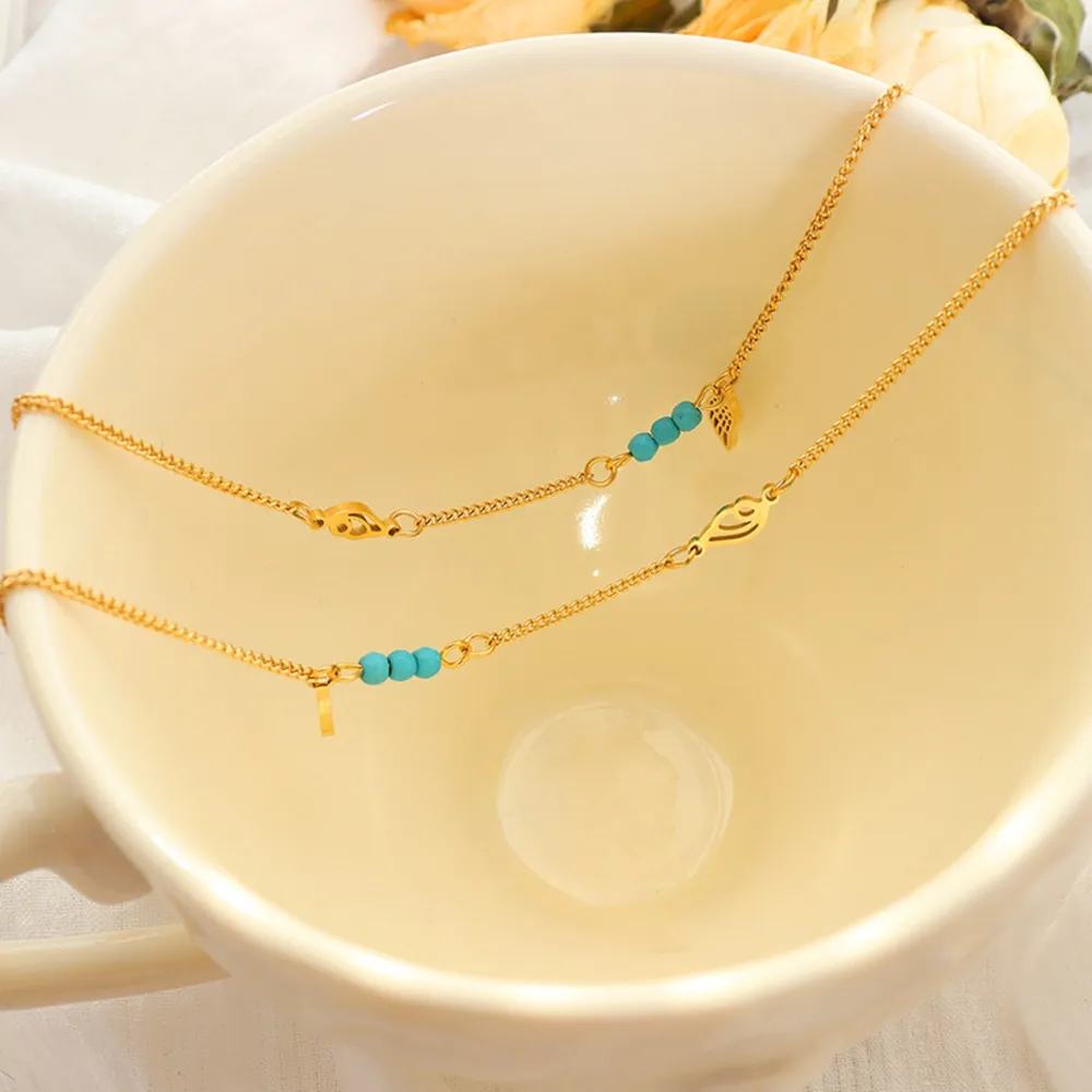 Titanium Steel Wing Shape Charm Anklet Bracelet, image 7