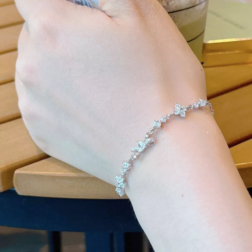 925 Sterling Silver Chain Bow Bracelet, image 2