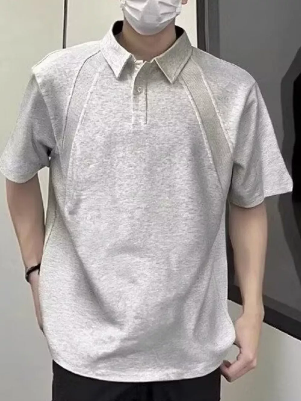 Men's Plus Size Button Detail Short Sleeve Polo, image 2