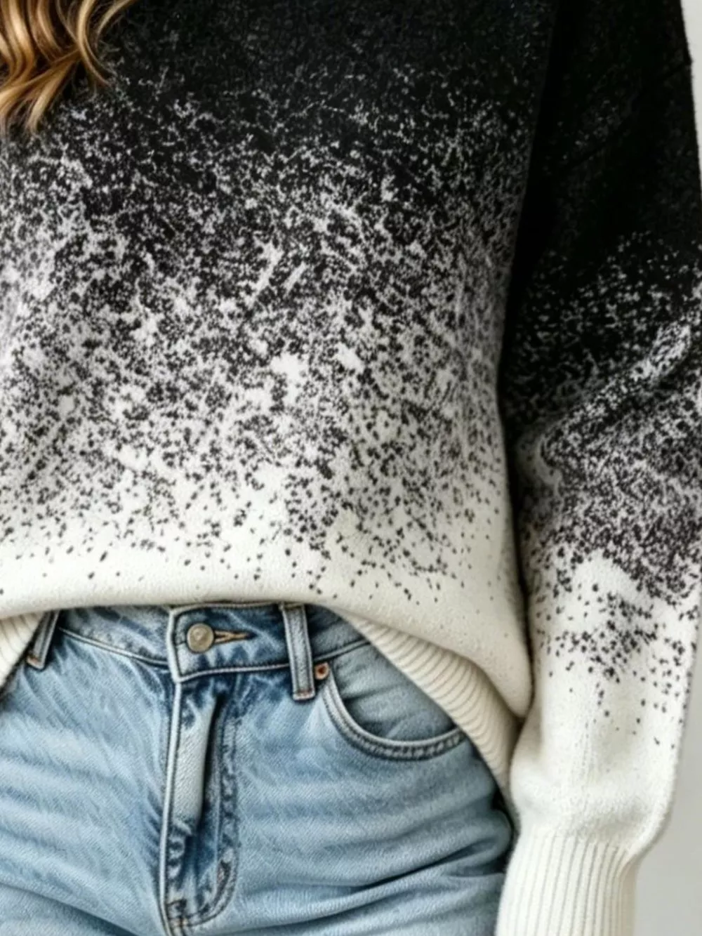 Gradient Turtleneck Long Sleeve Sweater, image 3