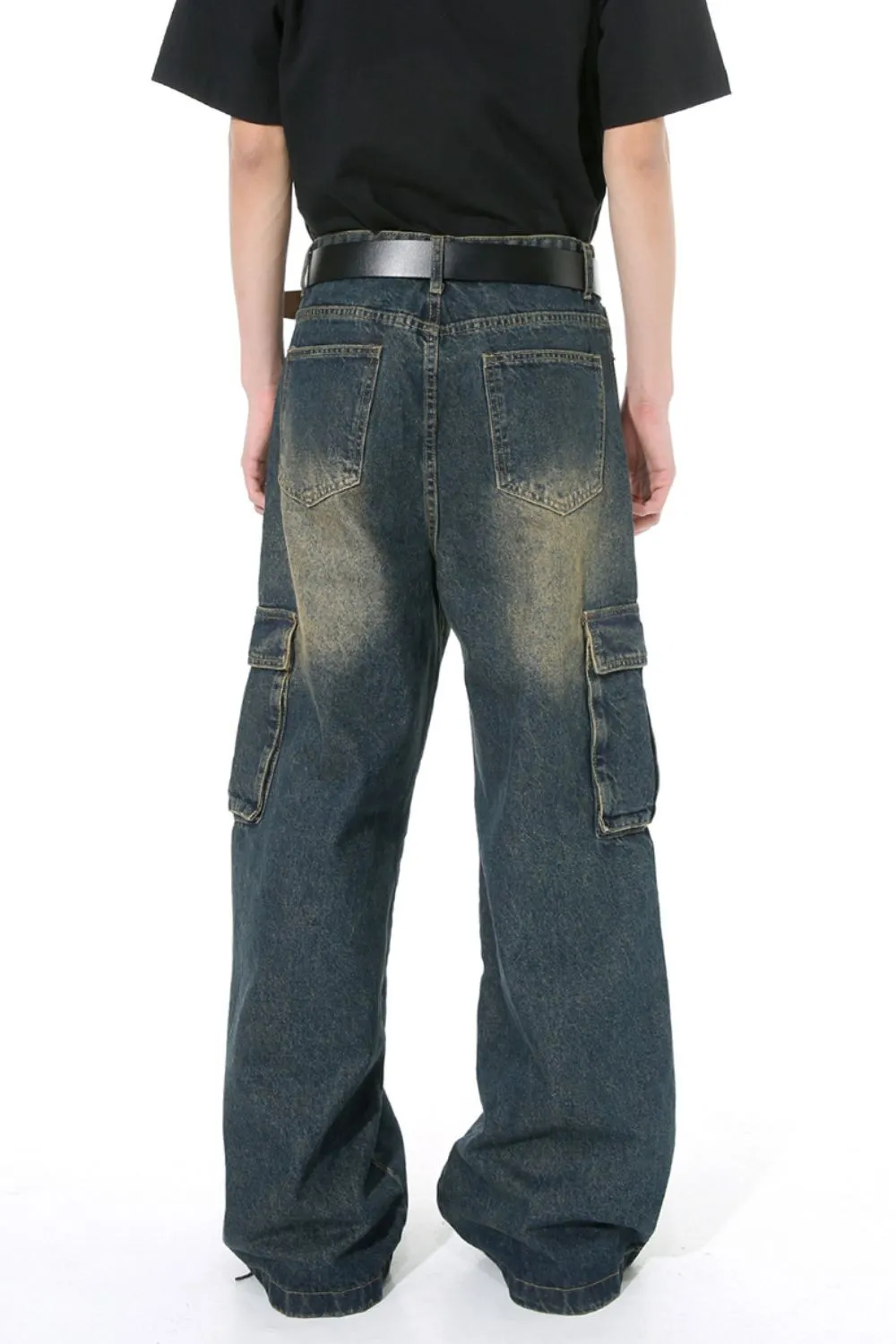 Mid Rise Jeans with Cargo Pockets, image 4